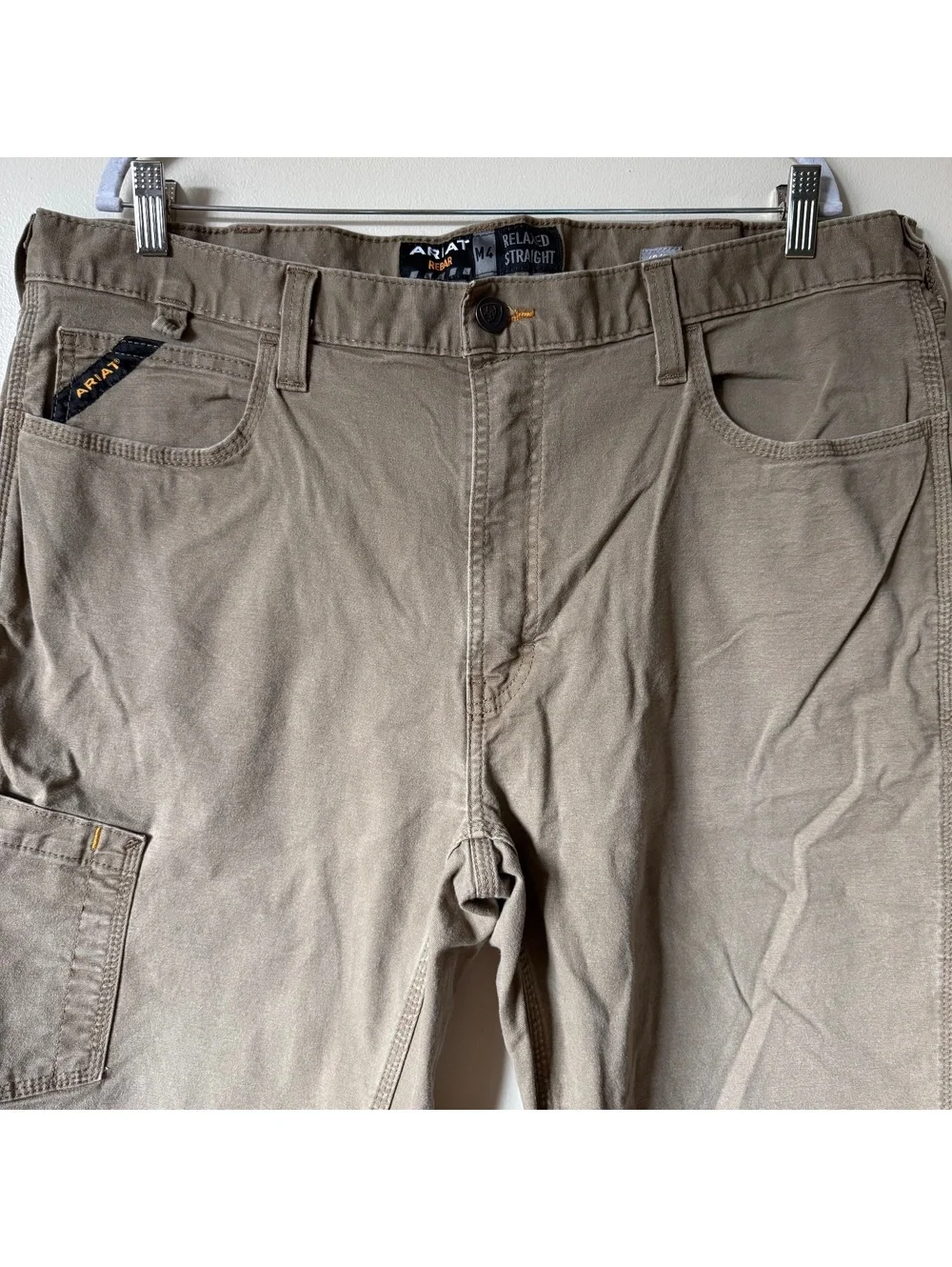 Ariat Rebar M4 Relaxed Straight Canvas Work Pants Field Khaki 40x34